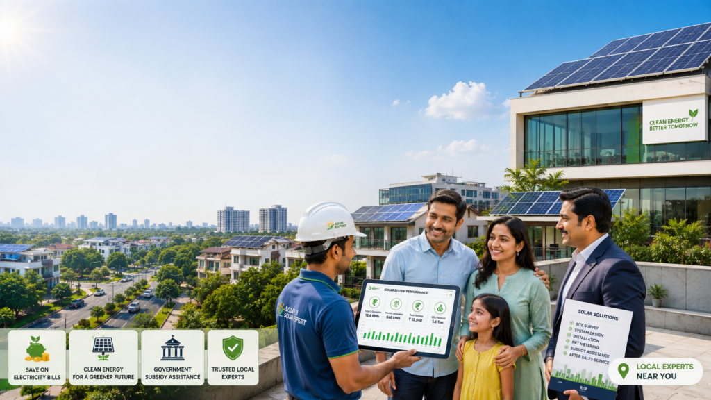 Professional solar company near me providing rooftop solar installation services for homes and businesses